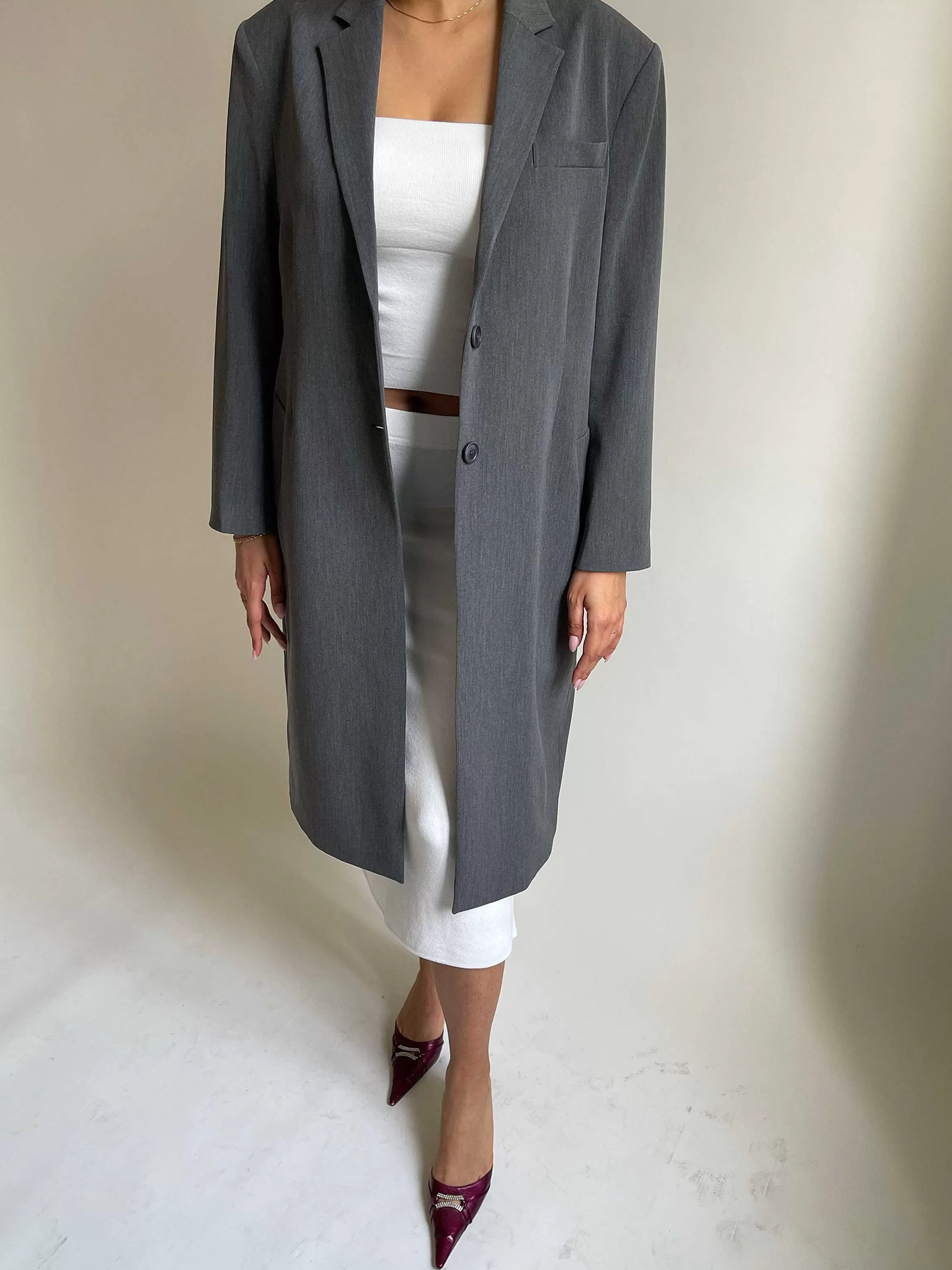 Djerf Avenue Forever Coat Gra Clearance